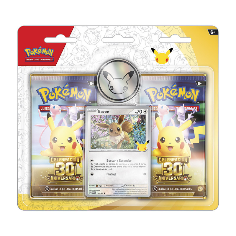 POKEMON - DOBLE SOBRE CON MONEDA - 30 ANIVERSARIO