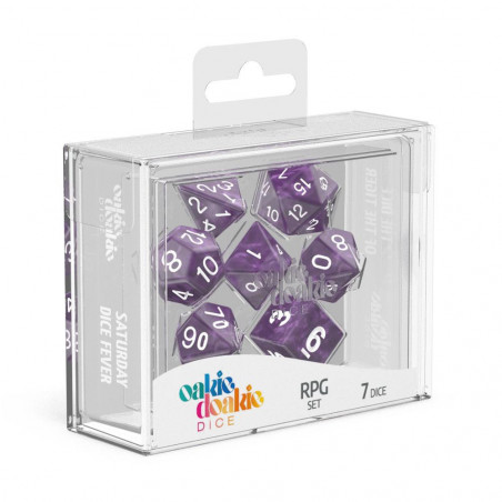 Oakie Doakie Dice Dados RPG-Set Marble - Púrpura (7)