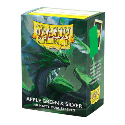 Fundas Standard Matte Dual (100 unidades) Apple Green & Silver - Dragon Shield