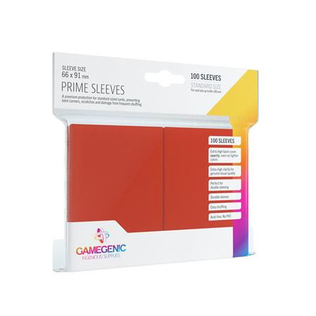 Pack Prime Sleeves Red (100)